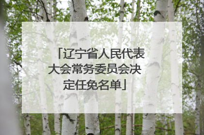 辽宁省人民代表大会常务委员会决定任免名单